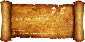 Pantits Sára névjegykártya